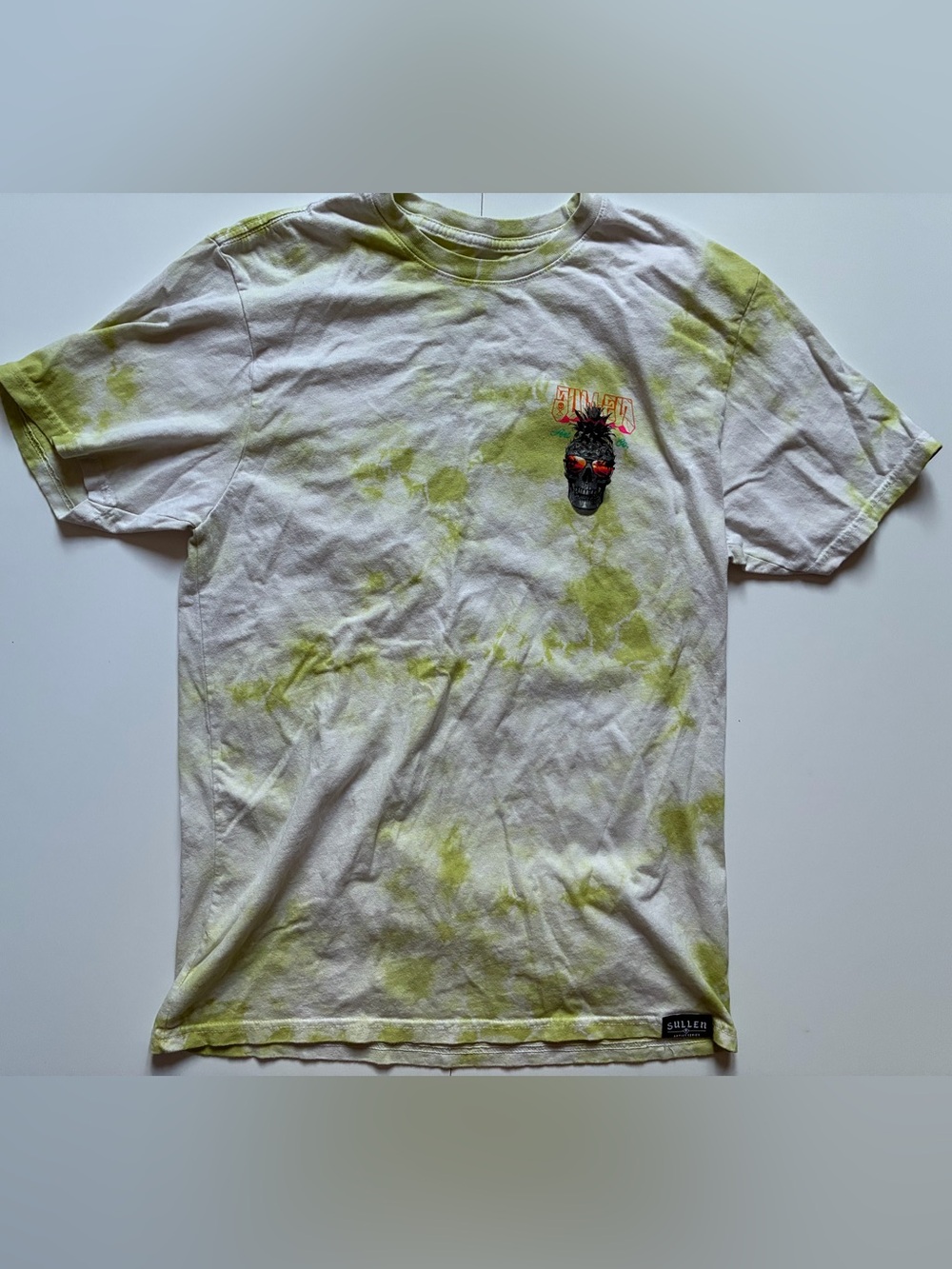 Sullen Clothing White & Green Tie-Dye TShirt - Large